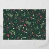 Merry Christmas Script Photo Foil Holiday Card 箔シーズンカード (裏面)