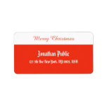 Merry Christmas Script Template Red White Address ラベル<br><div class="desc">Merry Christmas Script Template Red White Address Label.</div>