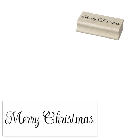 Merry Christmas Script Text Template ラバースタンプ (押印)