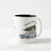 Merry Christmas Șefu’ Dacia 1300 Romanian Holiday ツートーンマグカップ (正面右)