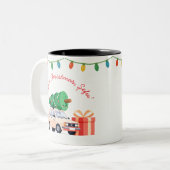 Merry Christmas Șefu’ Dacia 1300 Romanian Holiday ツートーンマグカップ (正面左)