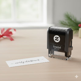 Merry Christmas Self Inking Stamp for Holiday Gree セルフインキングスタンプ