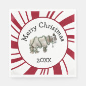 Merry Christmas Shetland Pony スタンダードランチョンナプキン (正面)