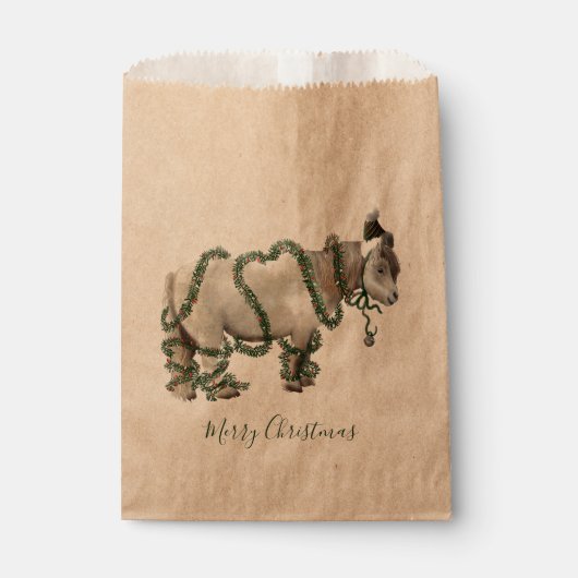 Merry Christmas Shetland Pony Favor Bag フェイバーバッグ (正面)