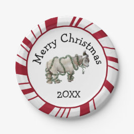 Merry Christmas Shetland Pony Plates ペーパープレート