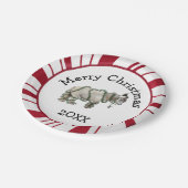 Merry Christmas Shetland Pony Plates ペーパープレート (アングル)