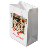 Merry Christmas Shih Tzu Dogs ミディアムペーパーバッグ (裏面アングル)