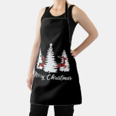 Merry Christmas Shirt for Women Buffalo Plaid Rein エプロン (インサイチュ)