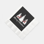 Merry Christmas Shirt for Women Buffalo Plaid Rein 縁ありランチョンナプキン (角)