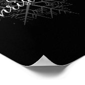 Merry Christmas Silver Snowflake  ポスター (角)