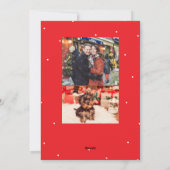 Merry Christmas simple casual script three photo シーズンカード (裏面)