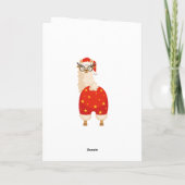 Merry Christmas Simple Cute Cartoon Santa Llama カード (裏面)