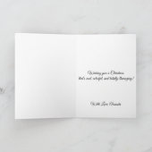 Merry Christmas Simple Cute Cartoon Santa Llama カード (内部)