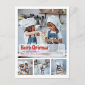 Merry Christmas Simple Photo Collage Greeting シーズンポストカード (正面)