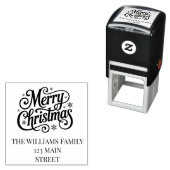 Merry Christmas simple script return address セルフインキングスタンプ (インサイチュ)