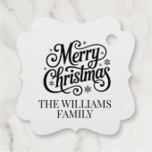 Merry Christmas simple script return address フェイバータグ (裏面)