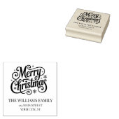 Merry Christmas simple script return address ラバースタンプ (押印)