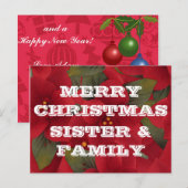 Merry Christmas Sister, Family Postcard シーズンポストカード (正面/裏面)