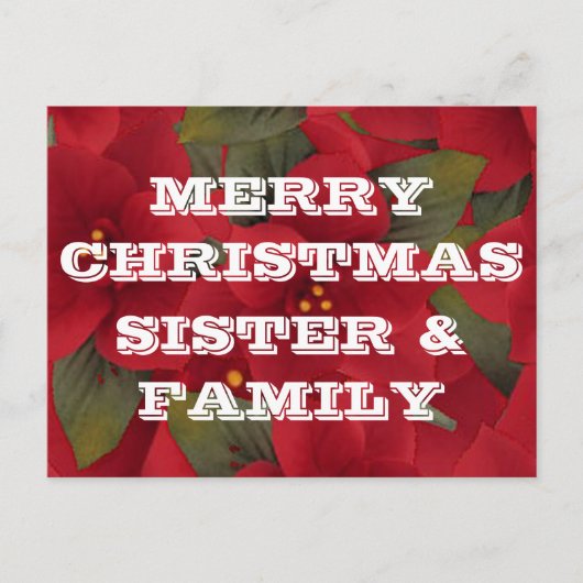 Merry Christmas Sister, Family Postcard シーズンポストカード (正面)