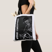 Merry Christmas. Skeleton with Santa hat トートバッグ (クローズアップ)