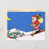 Merry Christmas, Skiing Santa シーズンポストカード (正面/裏面)