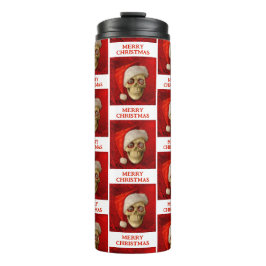 Merry Christmas. Skull wearing Santa hat タンブラー