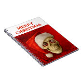 Merry Christmas. Skull wearing Santa hat ノートブック (右側)