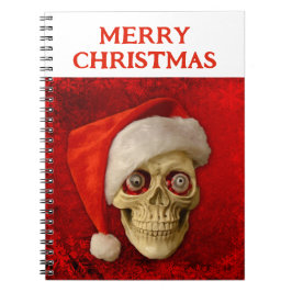 Merry Christmas. Skull wearing Santa hat ノートブック