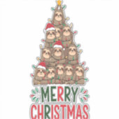 Merry Christmas Sloth Tree シール (正面)