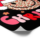 Merry Christmas Smile Face Santa Claus Hat Groovy  ポスター (角)