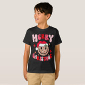Merry Christmas Smile Face Santa Claus Hat Groovy  Tシャツ (正面フル)