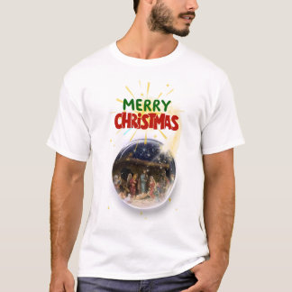Merry Christmas Snow Globe Design Tシャツ