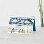 Merry Christmas Snow Landscape Mountains カード (正面)