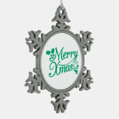 Merry Christmas Snowflake Ornament スノーフレークピューターオーナメント (左)