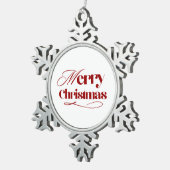 Merry Christmas Snowflake Ornament スノーフレークピューターオーナメント (右)