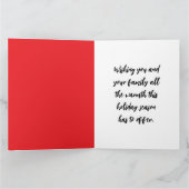 Merry Christmas Snowflake Photo Personal Family N カード (内部)