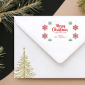 Merry Christmas Snowflake Return Address Label ラベル