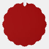 Merry Christmas Snowflake Tag on Bright Red オーナメントカード (裏面)