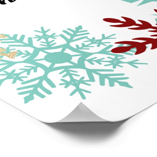 Merry Christmas - Snowflake Wreath - Poster ポスター (角)