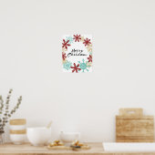 Merry Christmas - Snowflake Wreath - Poster ポスター (キッチン)
