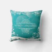 Merry Christmas Snowflakes Tree Flowers & Stars   クッション (裏面)