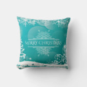 Merry Christmas Snowflakes Tree Flowers & Stars   クッション (正面)