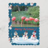 Merry Christmas snowman 1 photo custom シーズンカード (正面/裏面)