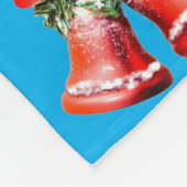 Merry Christmas Snowman Bells Cute フリースブランケット (角)