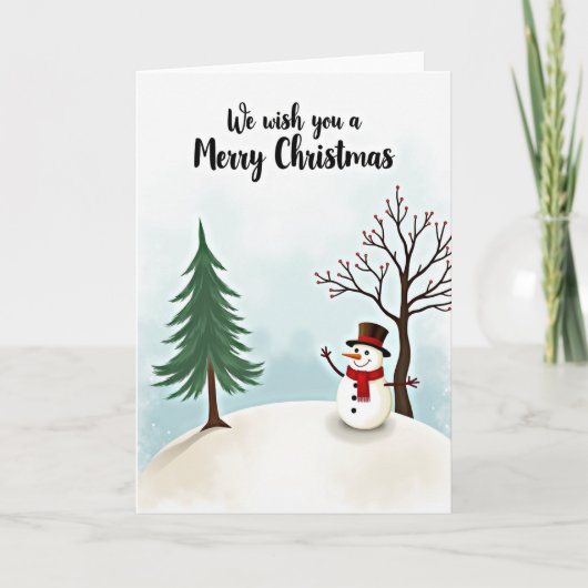 Merry Christmas Snowman Card カード (正面)