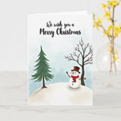 Merry Christmas Snowman Card カード (黄色い花)