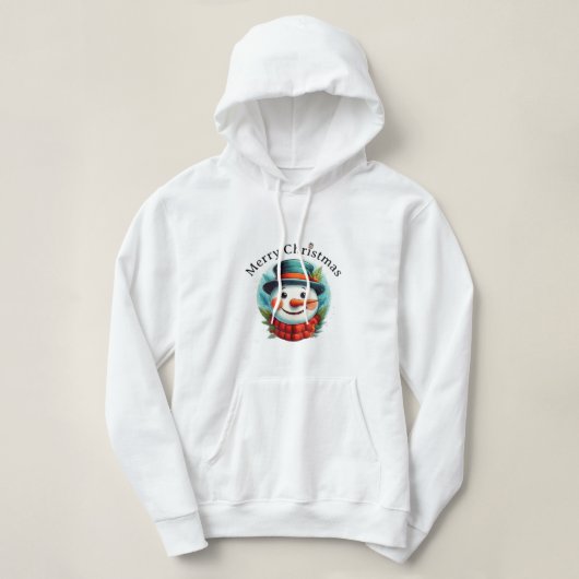 Merry Christmas Snowman Hoodie –  Winter Holiday パーカ (デザイン正面)