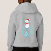 Merry Christmas Snowman Kids Pullover Hoodie (裏面)