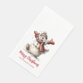 Merry Christmas Snowman Paper Guest Towels (コーナー)