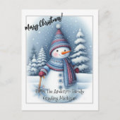 Merry Christmas Snowman, Personalized ポストカード (正面)